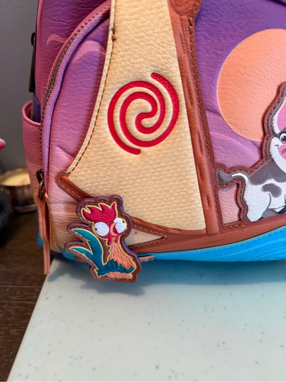 Loungefly Purple & Pink Moana Mini Backpack with Pua and Hei Hei